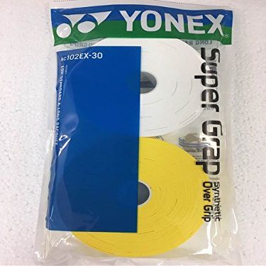 Yonex Super GRAP 30-Pack Racket Grips, White Yellow
