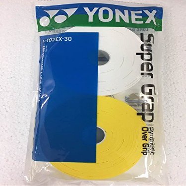 Yonex Super GRAP 30-Pack Racket Grips, White Yellow