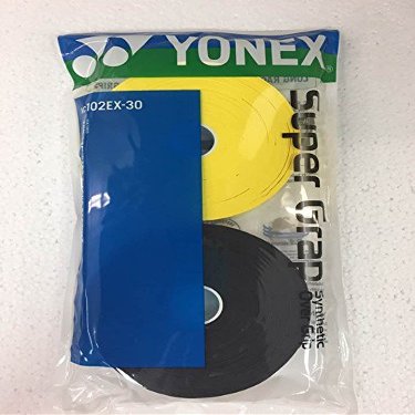 Yonex Super GRAP 30-Pack Racket Grips, Black Yellow