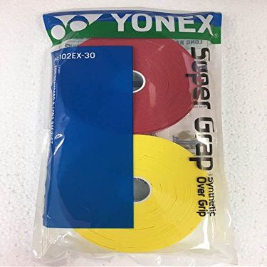 Yonex Super GRAP 30-Pack Racket Grips, Red Yellow
