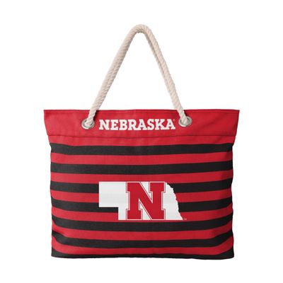 FOCO Nebraska Cornhuskers NCAA Nautical Stripe Tote Bag