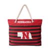FOCO Nebraska Cornhuskers NCAA Nautical Stripe Tote Bag view 1