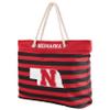 FOCO Nebraska Cornhuskers NCAA Nautical Stripe Tote Bag view 3