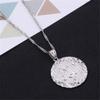 24K Gold Platinum New Islamic Allah Pendant Charms Necklace Religious Muslim Jewelry (Silver Plated Round Style) view 3