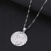24K Gold Platinum New Islamic Allah Pendant Charms Necklace Religious Muslim Jewelry (Silver Plated Round Style) view 4