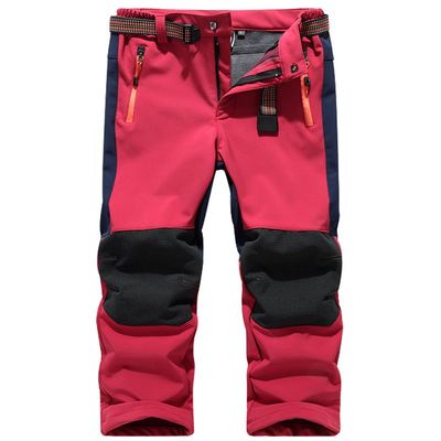 Jessie Kidden Kids Boys Girls Youth Waterproof Windproof Hiking Ski Snow Pants Elastic Waist Warm Insulated Fleece Lined Winter Pants #16010-Red,10-12Years