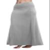 Urban CoCo Women's Stylish Spandex Comfy Fold-Over Flare Long Maxi Skirt (M, Light Gray) view 3