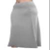 Urban CoCo Women's Stylish Spandex Comfy Fold-Over Flare Long Maxi Skirt (M, Light Gray) view 4