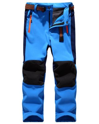 Jessie Kidden Kids Boys Girls Youth Waterproof Windproof Hiking Ski Snow Pants Elastic Waist Warm Insulated Fleece Lined Winter Pants #16010-Light Blue,14-16Years
