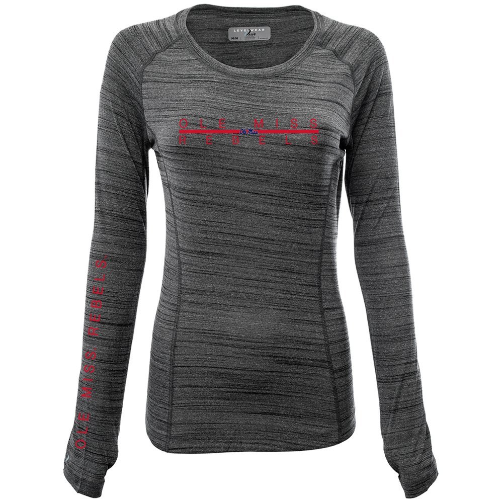 Levelwear LEY9R Adult Women Paris Divided Long Sleeve Active Tee, Heather Grey, Small