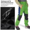 Jessie Kidden Kids Boys Girls Youth Waterproof Windproof Hiking Ski Snow Pants Elastic Waist Warm Insulated Fleece Lined Winter Pants #16010-Green,6-7Years view 4