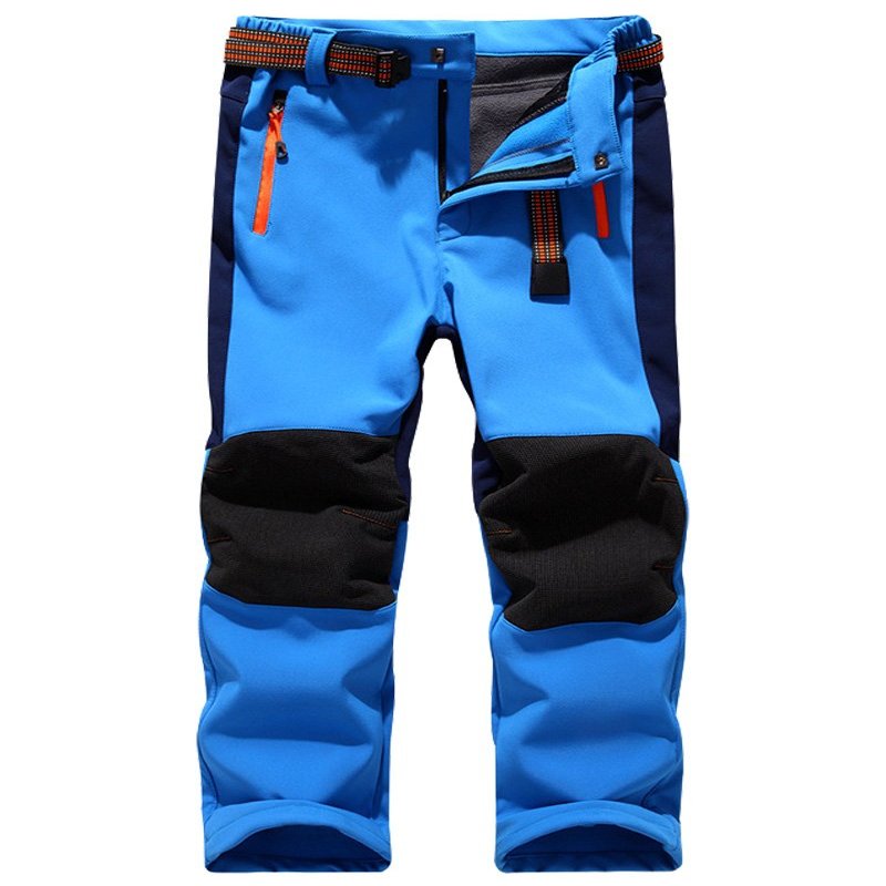 Jessie Kidden Kids Boys Girls Youth Waterproof Windproof Hiking Ski Snow Pants Elastic Waist Warm Insulated Fleece Lined Winter Pants #16010-Light Blue, 6-7Years
