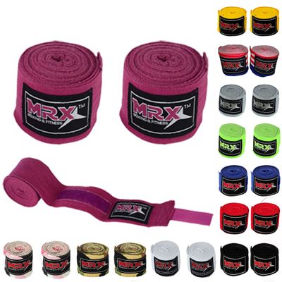 MRX BOXING & FITNESS Boxing Hand Wraps 100% Cotton Multi Colors Great for MMA Boxing Muay Thai Kick Boxing Training 160 Length (Purple)