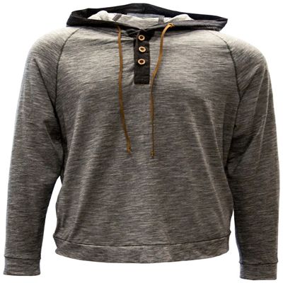 Levelwear LEY9R NHL Boston Bruins Adult Men Cameron Hoody Shield Hooded Henley, Medium, Charcoal