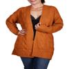 BodiLove Women's Chunky Cable Knit Open Front Oversize Sweater Cardigan Rust S/M(L7514(7014)) view 1