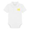 Creative Knitwear College Baby Polo Bodysuit Solid - Michigan Wolverines Logo, White, for Boys & Girls, 3-6 Months view 1