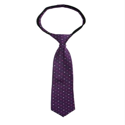 Spring Notion Boys' Pre-tied Woven Zipper Tie Small Purple Dotted