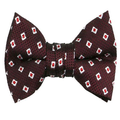 Spring Notion Boys' Pre-tied Woven Bow Tie X-Large Burgundy Diamonds