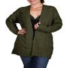 BodiLove Women's Chunky Cable Knit Open Front Oversize Sweater Cardigan Hunter Green L/XL(L7514(7014)) view 1