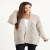 BodiLove Women's Chunky Cable Knit Open Front Oversize Sweater Cardigan Hunter Green L/XL(L7514(7014)) view 4