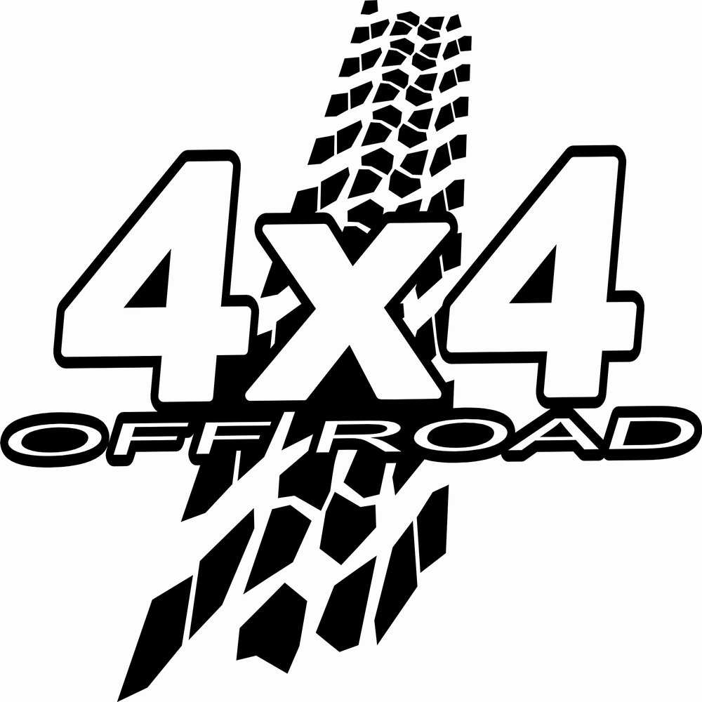 4X4 OFF ROAD MUD TIRES decal sticker for car SUV truck pickup 32" x 22" (Red)