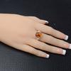 HolidayGiftShops Sterling Silver and Baltic Honey Amber Oval Adult Ring Maggie- size 8.5 view 2