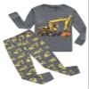 Family Feeling Excavator Little Boys Long Sleeve Pajamas Sets Cotton Pyjamas Toddler Kids Pjs Size 2T Grey view 1