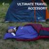 Vumos Sleeping Bag Liner and Camping Sheet - Silk Like Material for Travel - Has Full Length Zipper - Blue view 2