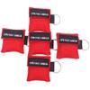 LSIKA-Z Pack of 5pcs CPR Face Shield Mask Keychain Ring First Aid Kit CPR Face Shields for First Aid or CPR Training (Red-5) view 1