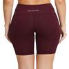 baleaf Women's High Waist Biker Shorts with 3 Pockets Wine Red XL view 2