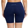 baleaf Biker Shorts Women Yoga Gym Workout Spandex Running Volleyball Tummy Control Compression with Pockets 8" Navy Blue M view 2
