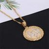 24K Gold Platinum New Islamic Allah Pendant Charms Necklace Religious Muslim Jewelry (Round Two Tone) view 2