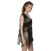 Acemi Sleeveless Lace Suit Swim Crochet Long Fringe Vest Bikini 70s Cover Up Hippie Clothes for Women Free Size view 3