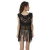 Acemi Sleeveless Lace Suit Swim Crochet Long Fringe Vest Bikini 70s Cover Up Hippie Clothes for Women Free Size view 4