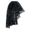 Charmian Women's Steampunk Gothic Irregular Multi-Layer Floral Print Organza High Low Bubble Skirt Black Small view 3