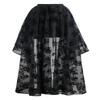 Charmian Women's Steampunk Gothic Irregular Multi-Layer Floral Print Organza High Low Bubble Skirt Black Small view 4
