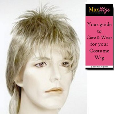 Rod Stewart Ziggy Stardust Punk David Bowie English Rock Roll Wig Color HOT Pink - Lacey Wigs Bundle with MaxWigs Costume Wig Care Guide