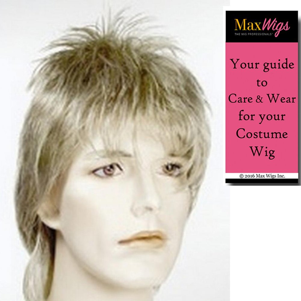 Rod Stewart Ziggy Stardust Punk David Bowie English Rock Roll Wig Color HOT Pink - Lacey Wigs Bundle with MaxWigs Costume Wig Care Guide