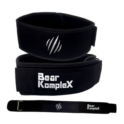 Bear KompleX 4" Straight Weighlifting Belt for Powerlifting, Squats, Weight Training and More. Low Profile with Super Firm Back for Comfort