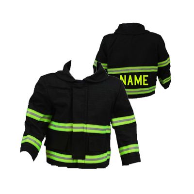 Fully Involved Stitching Firefighter Personalized Black Baby Jacket (12 Months)