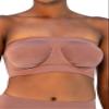 Rhonda Shear Angel Seamless Underwire Bandeau Bra, Wide Back Band, Center Front Ruching (US, Alpha, 1X, Regular, Regular, Standard, Mocha) view 1