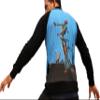 RaanPahMuang Light Weight Zip Jacket Unisex Salvador Dali Monet Gustav Klimt Vincent Van Gogh, Large, Black Sleeve Jacket - Salvador Dali - The Burning Giraffe view 2