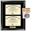 AllGiftFrames Double Certificate Frame Engraved Personalized Dual Two Degree Frame University Glossy Majestik Black Gold Accent Black Matted Dual Two Certificate Frame Graduation Documents Holder view 1