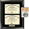 AllGiftFrames Double Certificate Frame Engraved Personalized Dual Two Degree Frame University Glossy Majestik Black Gold Accent Black Matted Dual Two Certificate Frame Graduation Documents Holder view 1