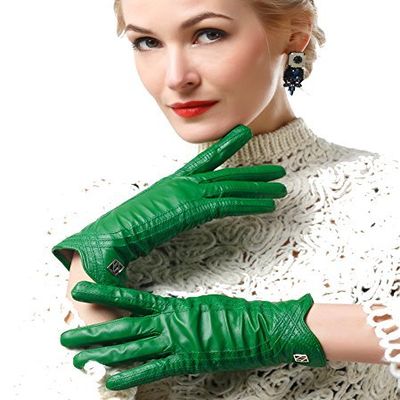 NappaNovum Women's Nappa Leather Gloves Lambskin Gloves Winter Warm Gloves