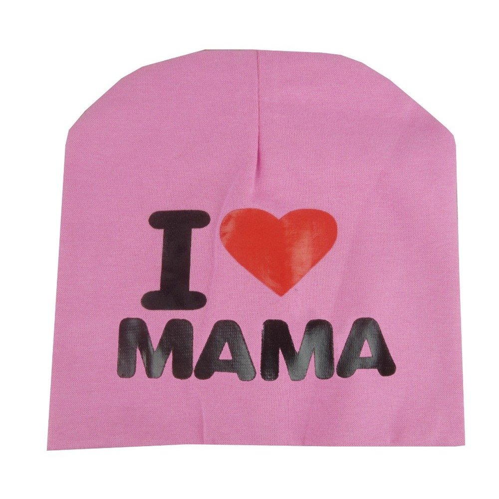 2017 New Unisex Baby Boy Girl Toddler Children Cotton Soft Cute Hat Cap Winter Star Hats Baby Beanies Accessories (Love MAMA Pink)