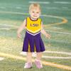 Little King NCAA Infant/Toddler Girls One Piece Team Cheer Jumper Dress-LSU Tigers-3T view 2