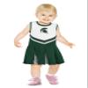 Little King NCAA Infant/Toddler Girls One Piece Team Cheer Jumper Dress-Michigan State Spartans-6 Months view 1