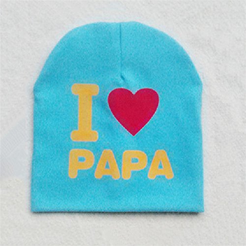 2017 New Unisex Baby Boy Girl Toddler Children Cotton Soft Cute Hat Cap Winter Star Hats Baby Beanies Accessories (Love PAPA Blue)
