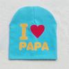 2017 New Unisex Baby Boy Girl Toddler Children Cotton Soft Cute Hat Cap Winter Star Hats Baby Beanies Accessories (Love PAPA Blue) view 1